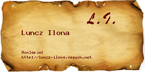 Luncz Ilona névjegykártya